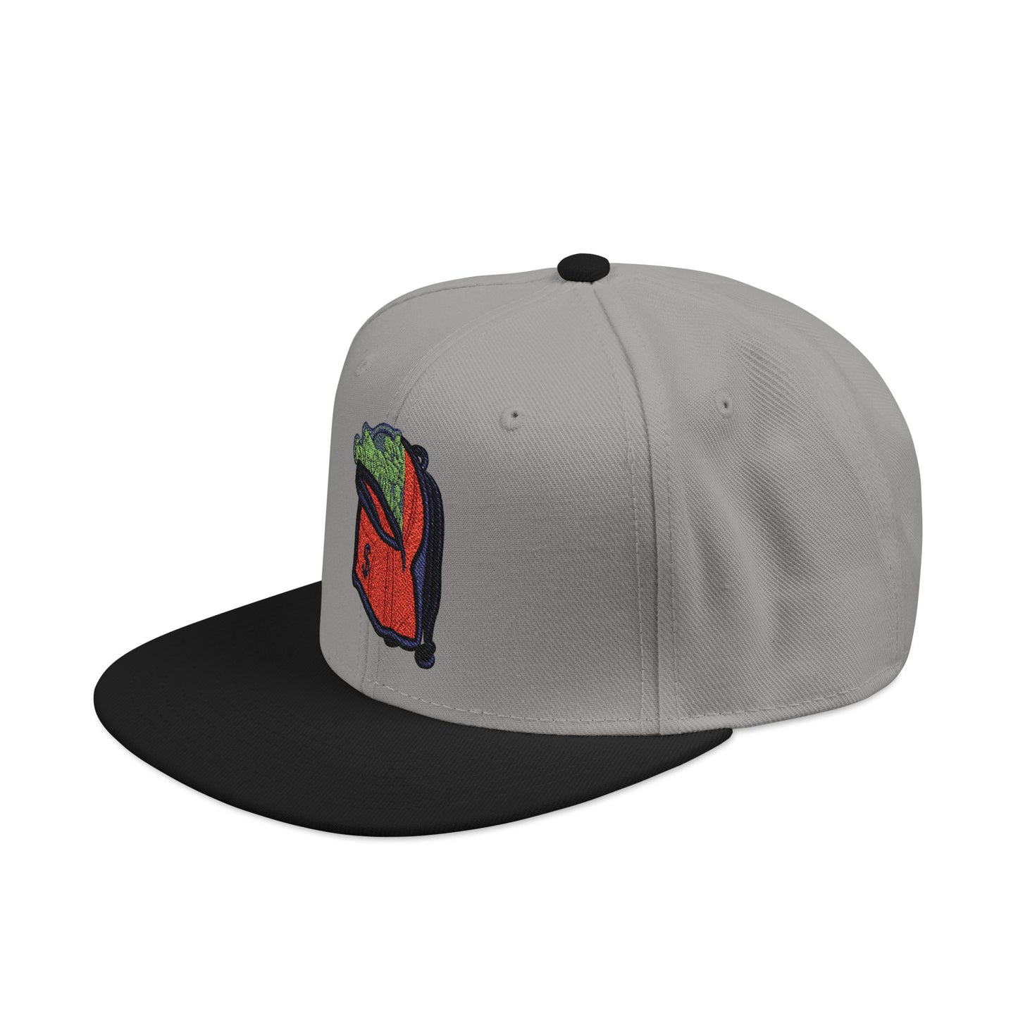 Money Bag Embroidered Snapback Hat -