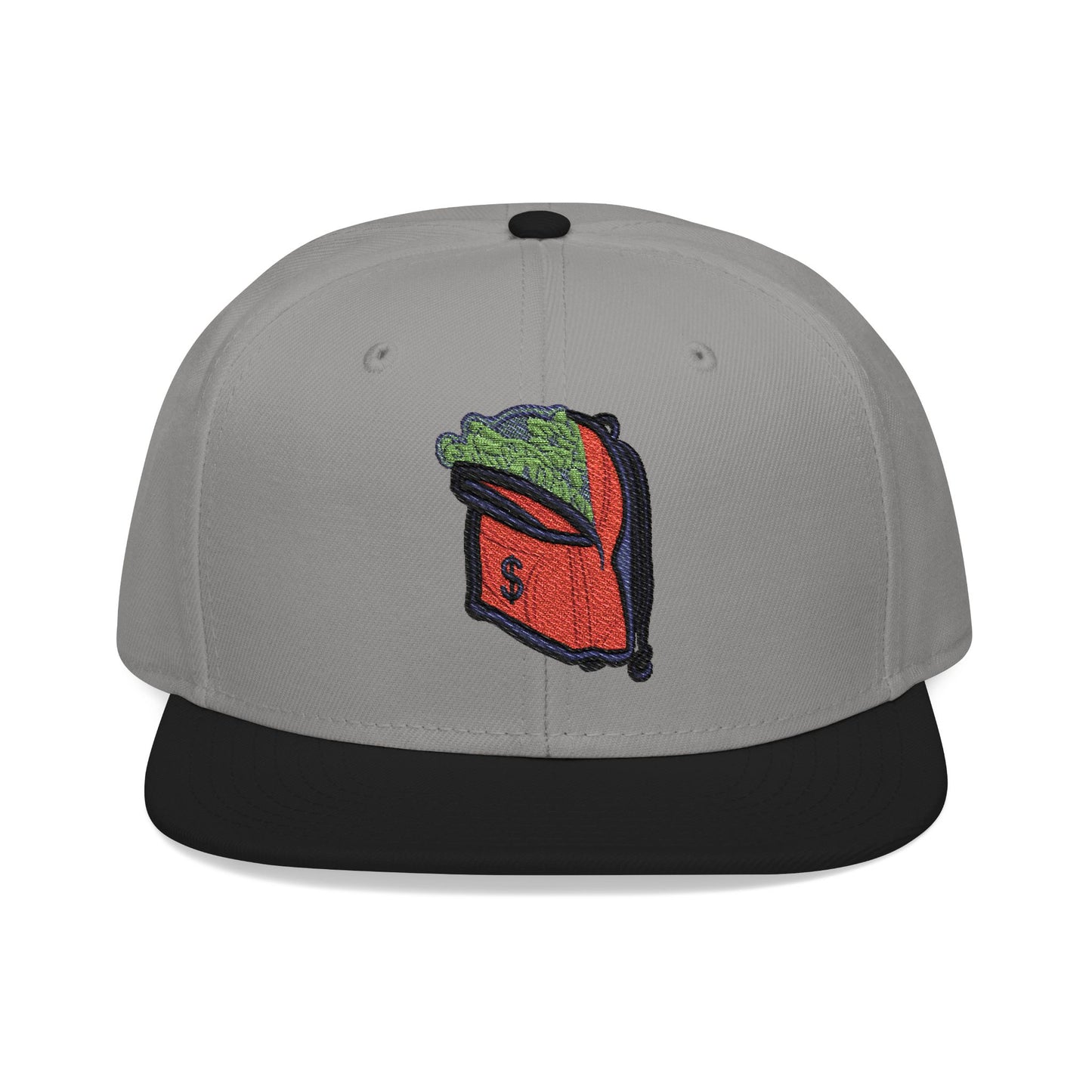 Money Bag Embroidered Snapback Hat -