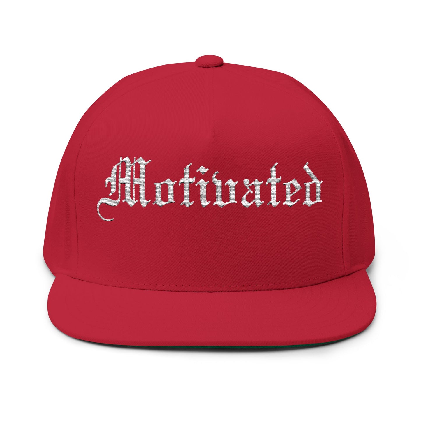 Motivated Flat Bill Cap - Stylish Embroidered Baseball Hat for Inspiration