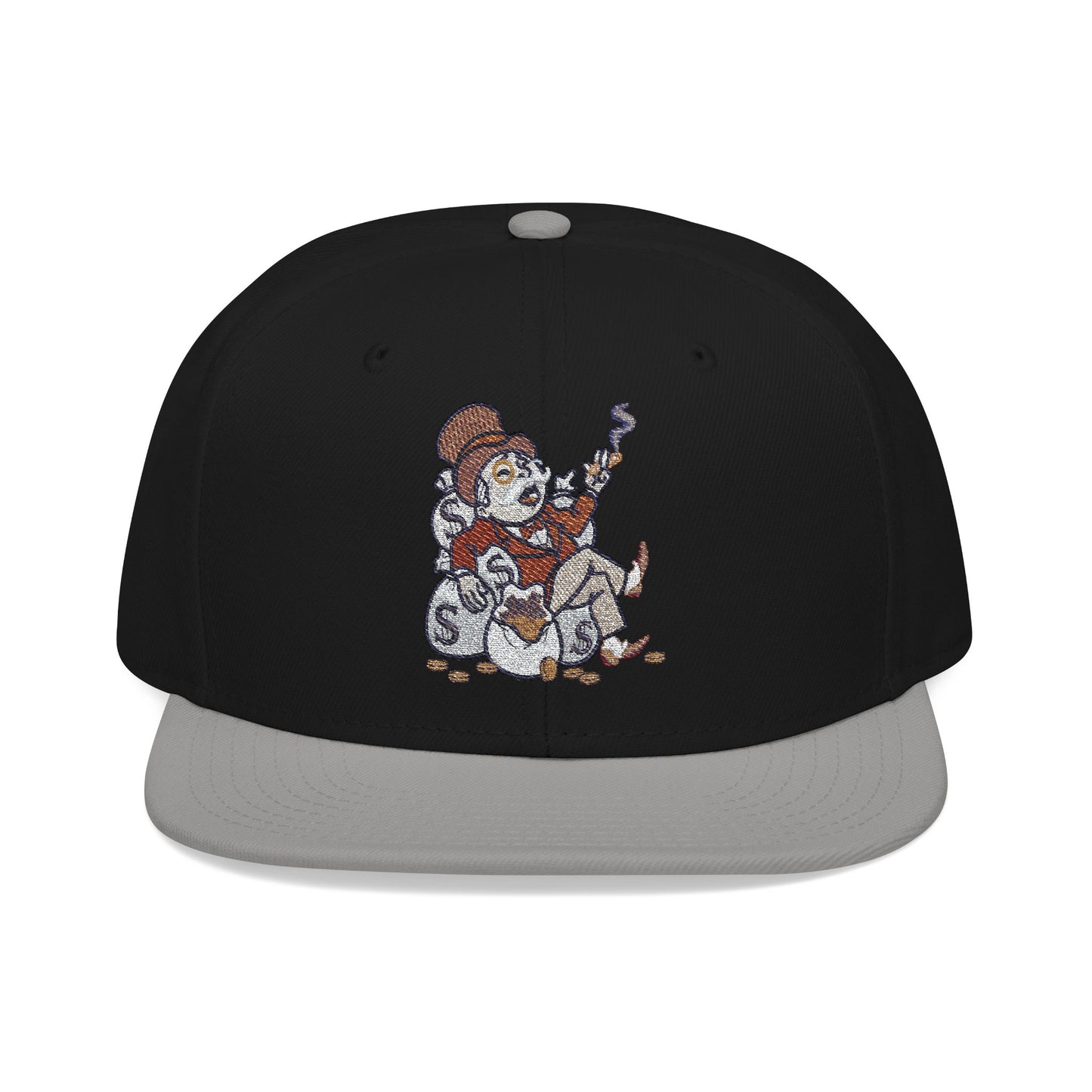 Monopoly Money Embroidered Snapback Hat - Vintage Style with Whimsical Art