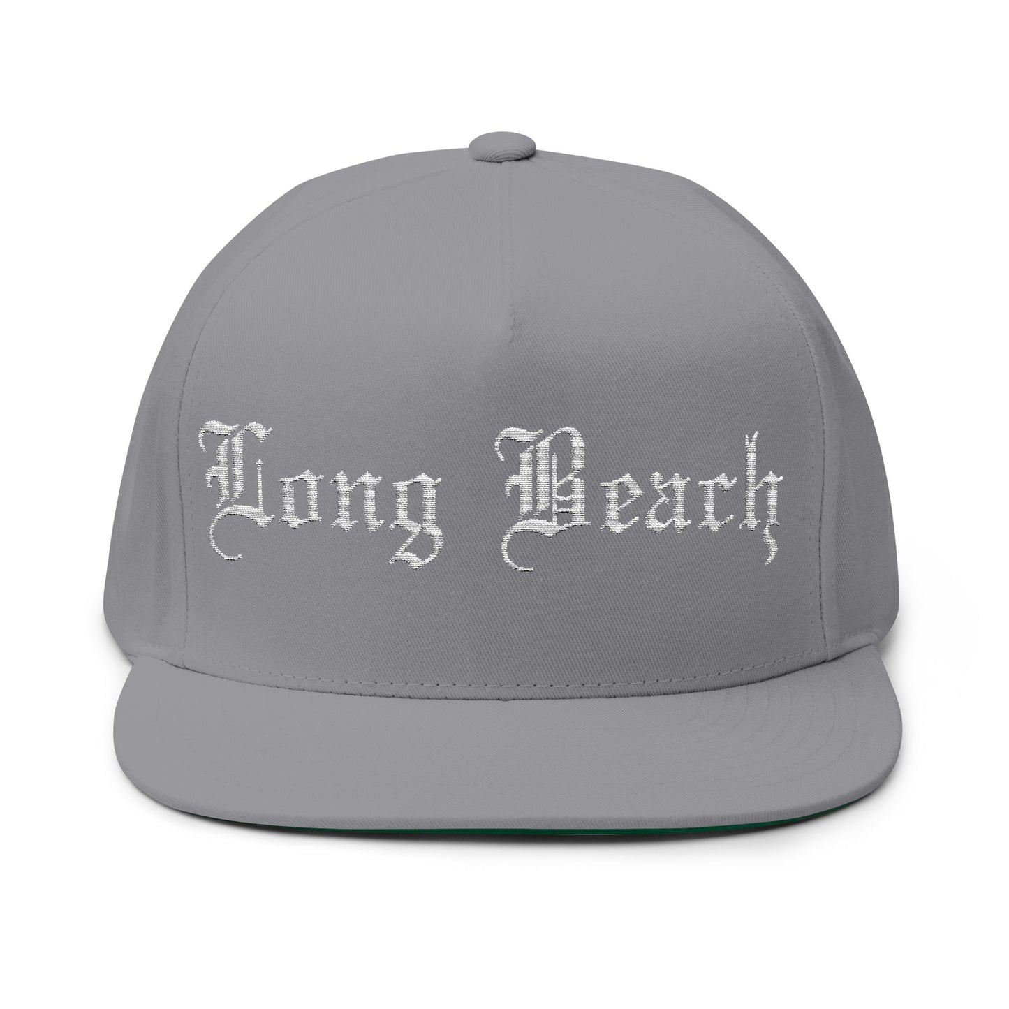 Long Beach Embroidered Flat Bill Cap - Streetwear Hat