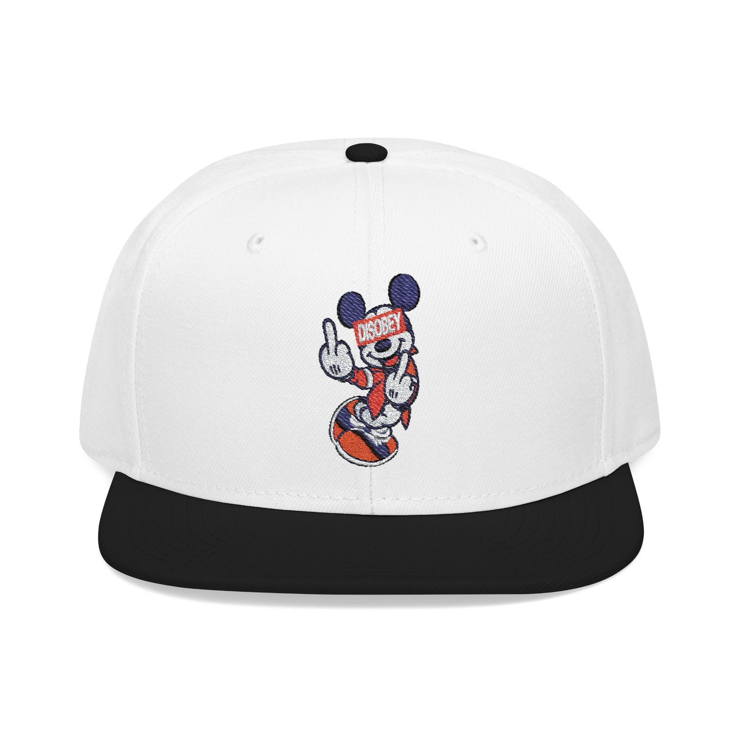 Disobey Mickey Embroidery Snapback Hat