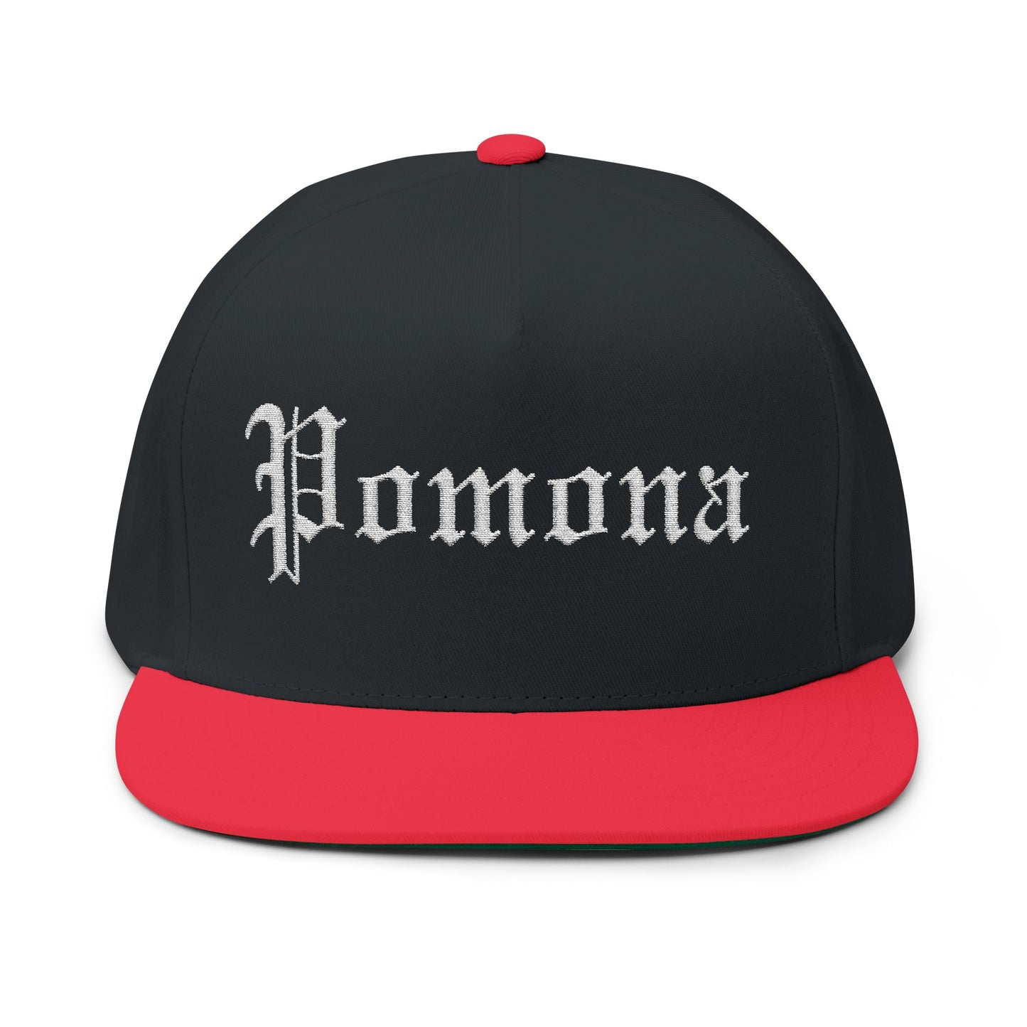 Pomona Embroidered Flat Bill Cap