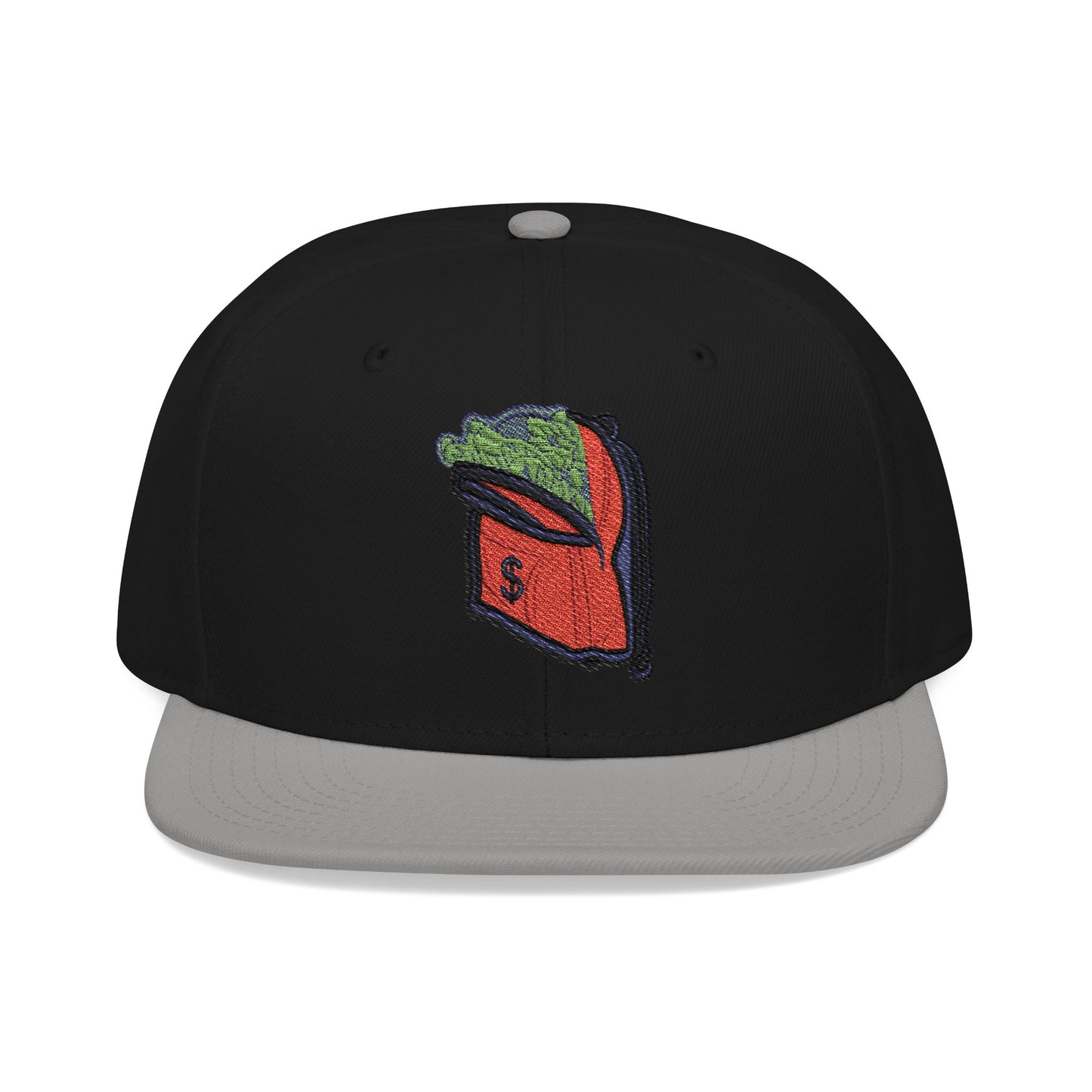 Money Bag Embroidered Snapback Hat -