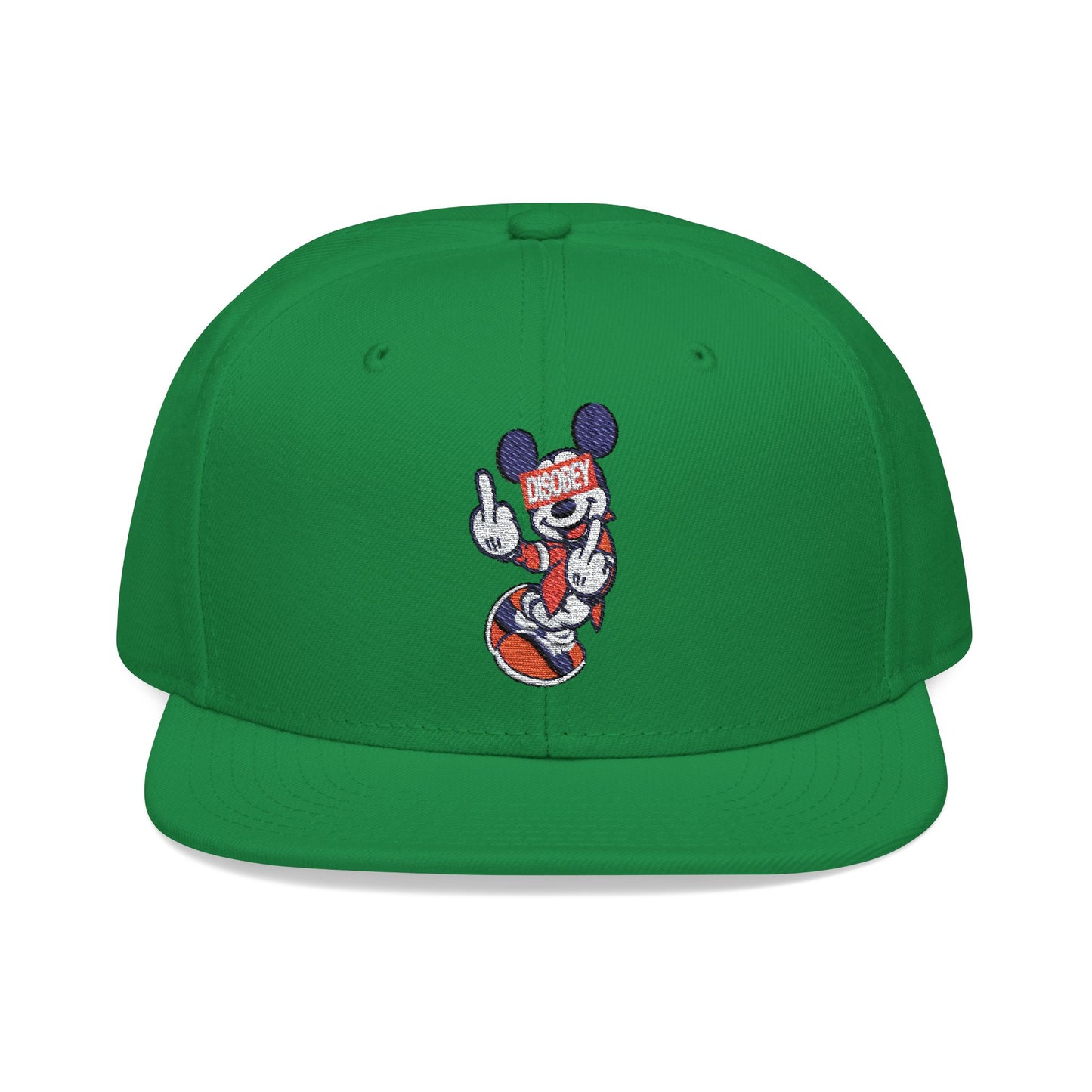 Disobey Mickey Embroidery Snapback Hat