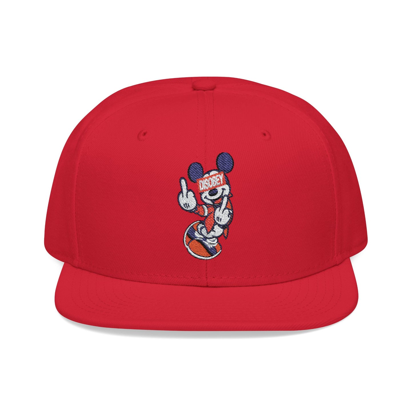 Disobey Mickey Embroidery Snapback Hat