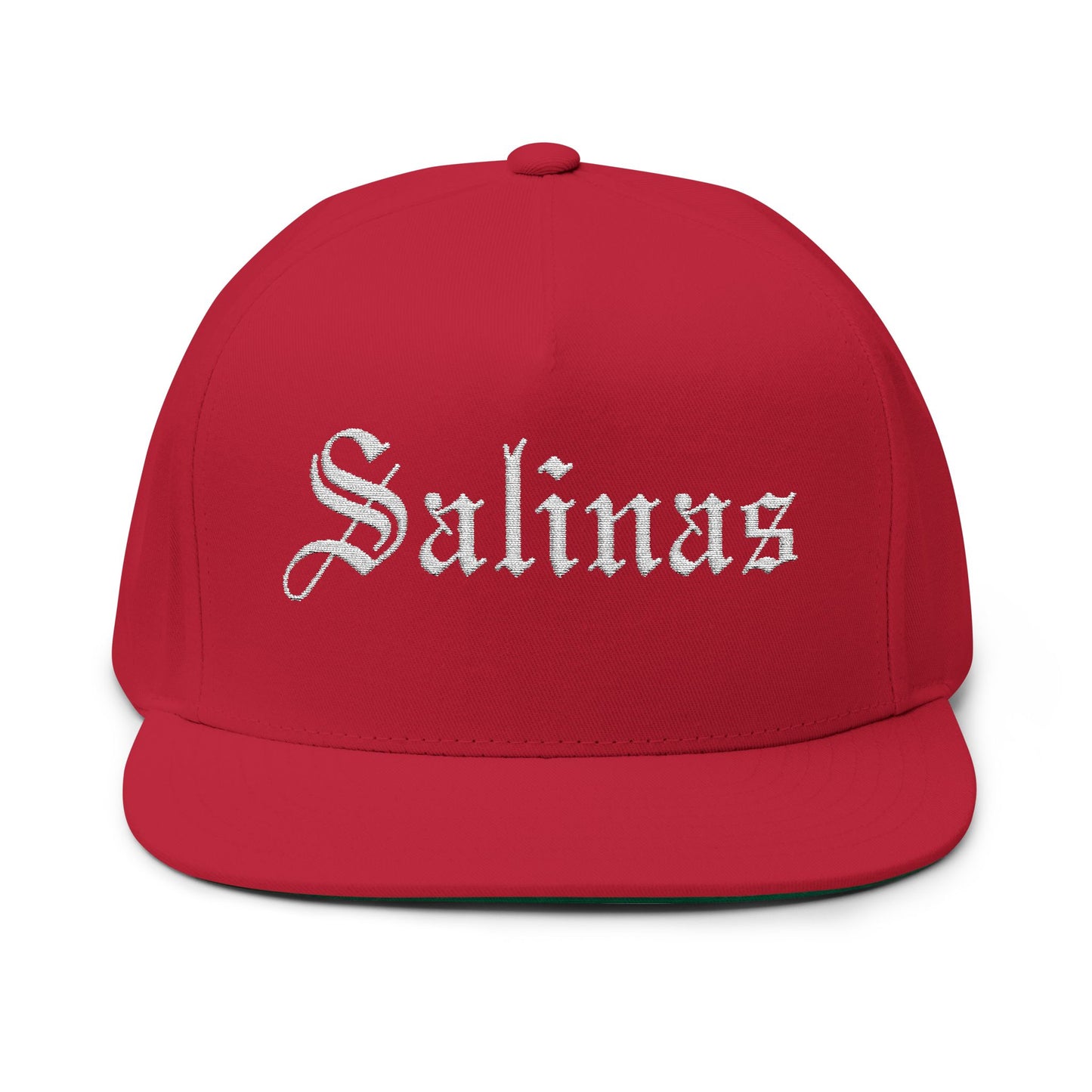 Custom Embroidered Flat Bill Cap - Salinas Design