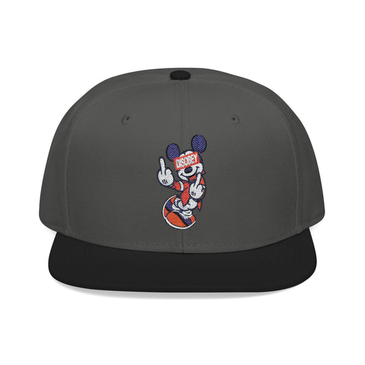 Disobey Mickey Embroidery Snapback Hat