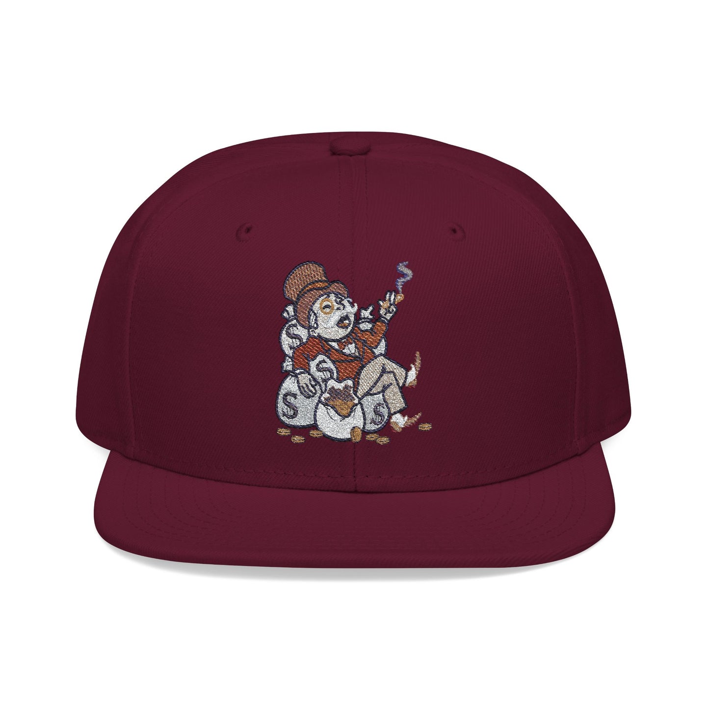 Monopoly Money Embroidered Snapback Hat - Vintage Style with Whimsical Art