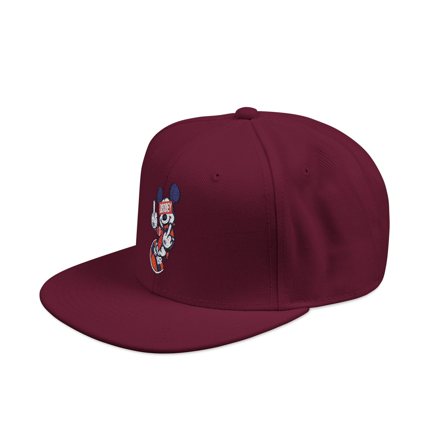 Disobey Mickey Embroidery Snapback Hat