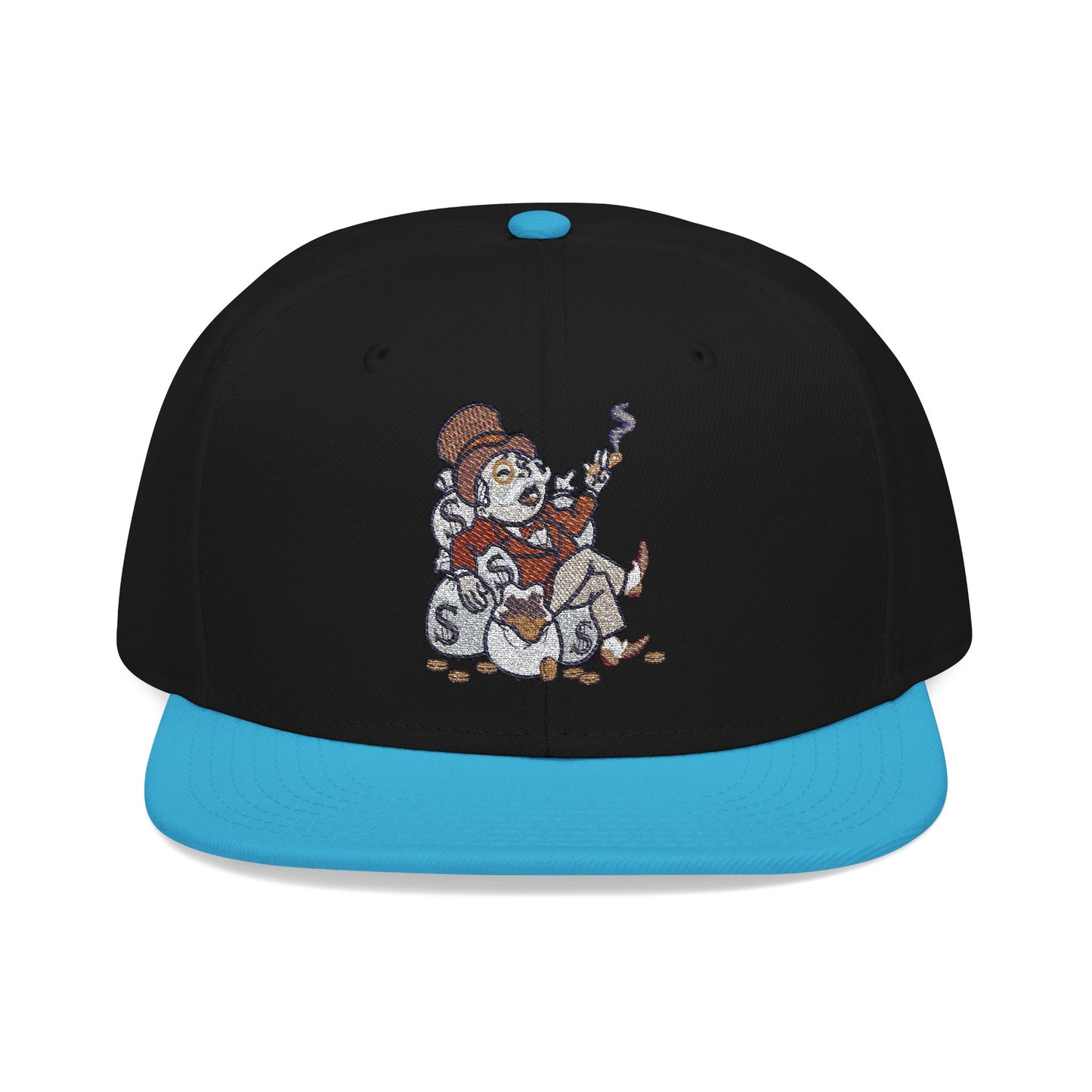 Monopoly Money Embroidered Snapback Hat - Vintage Style with Whimsical Art