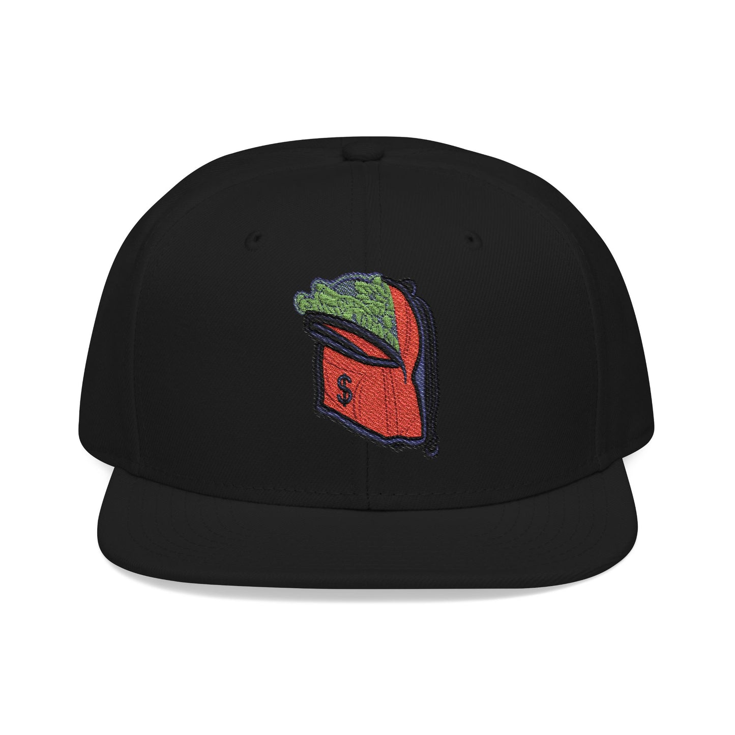 Money Bag Embroidered Snapback Hat -