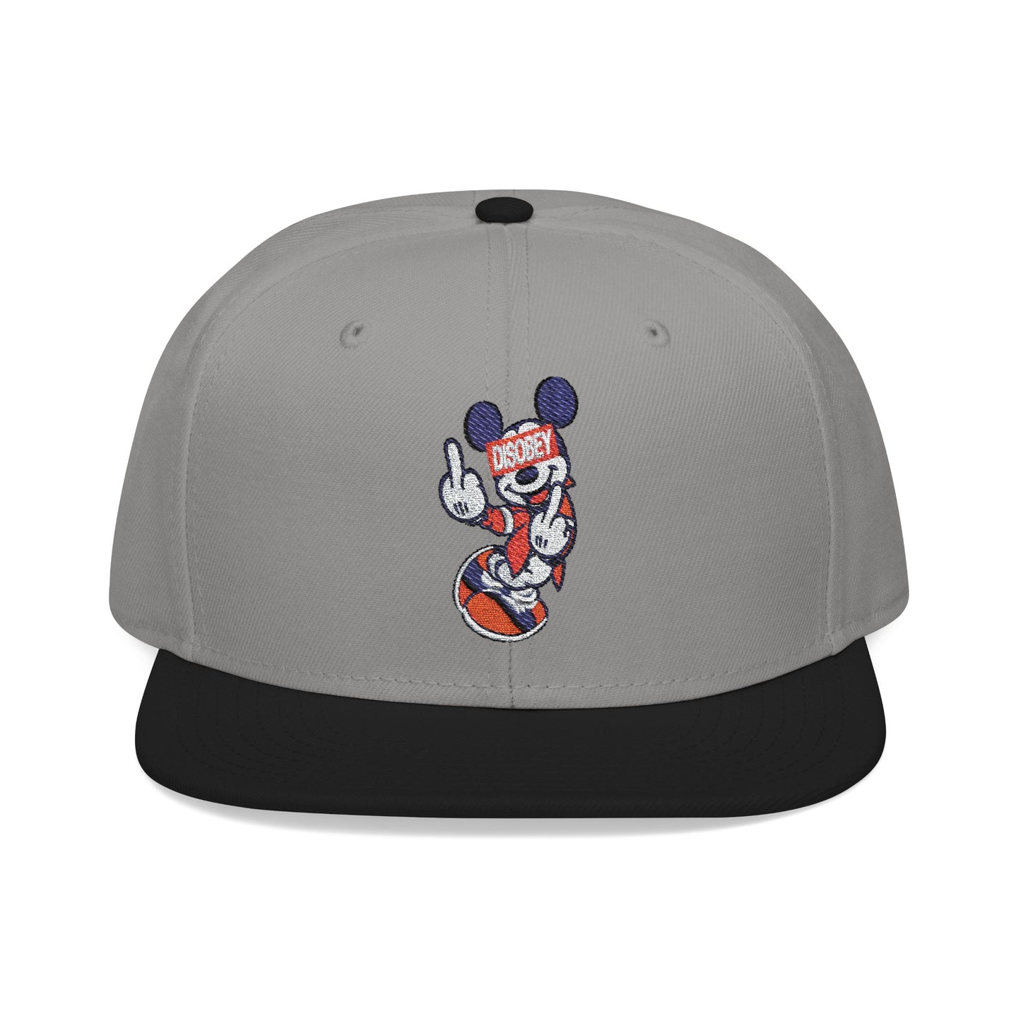 Disobey Mickey Embroidery Snapback Hat