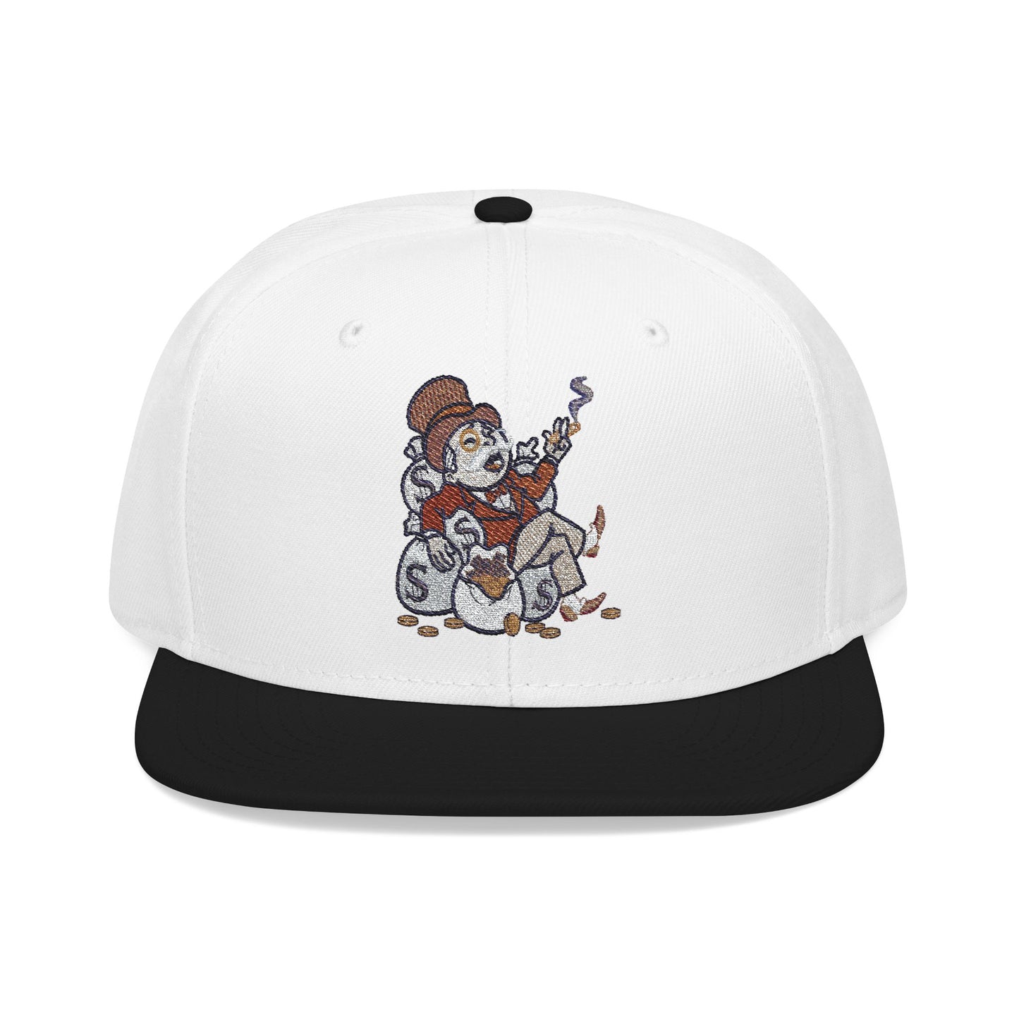 Monopoly Money Embroidered Snapback Hat - Vintage Style with Whimsical Art