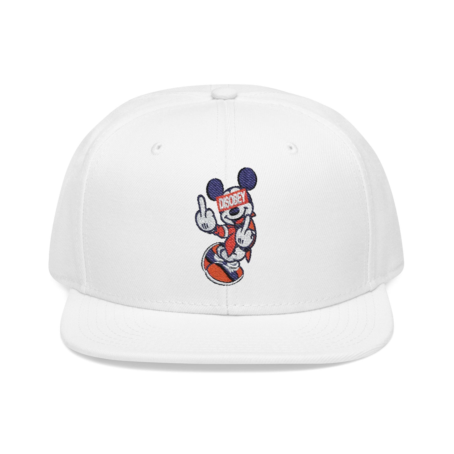 Disobey Mickey Embroidery Snapback Hat
