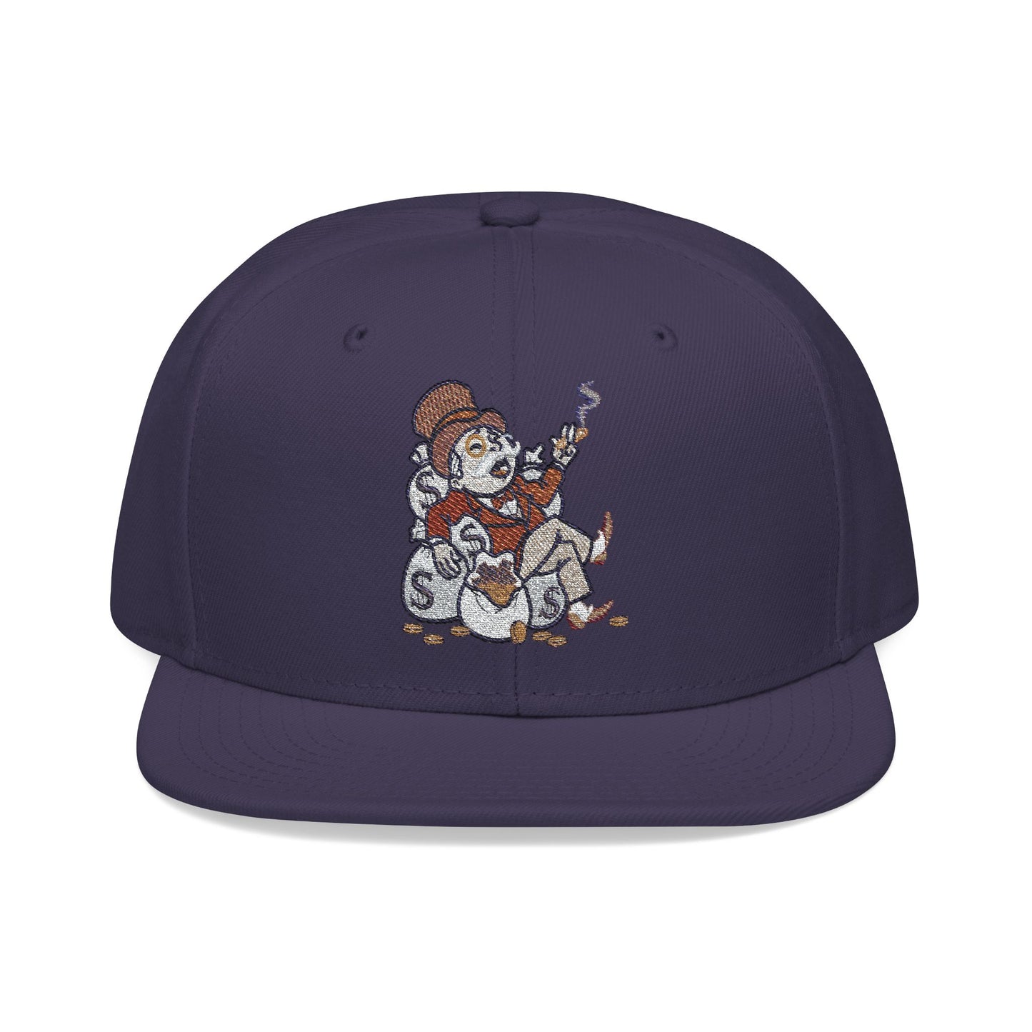 Monopoly Money Embroidered Snapback Hat - Vintage Style with Whimsical Art