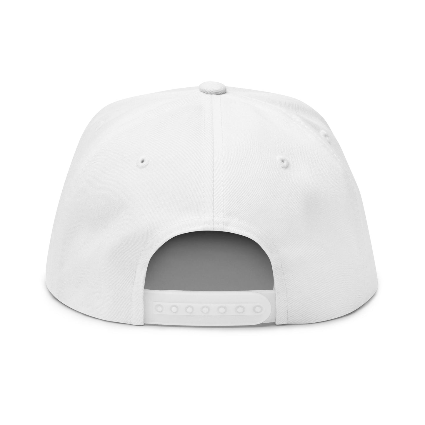 Flat Bill Cap with Embroidered Vintage Flag Design