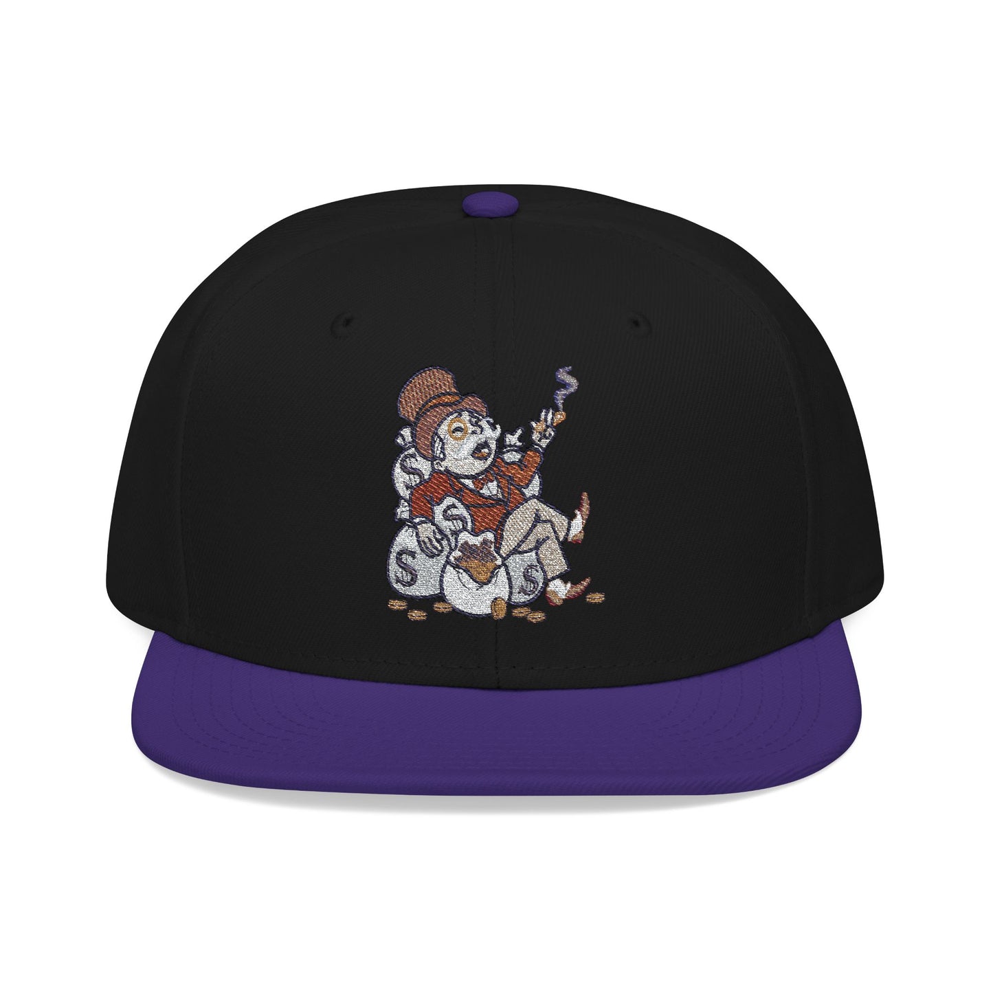 Monopoly Money Embroidered Snapback Hat - Vintage Style with Whimsical Art