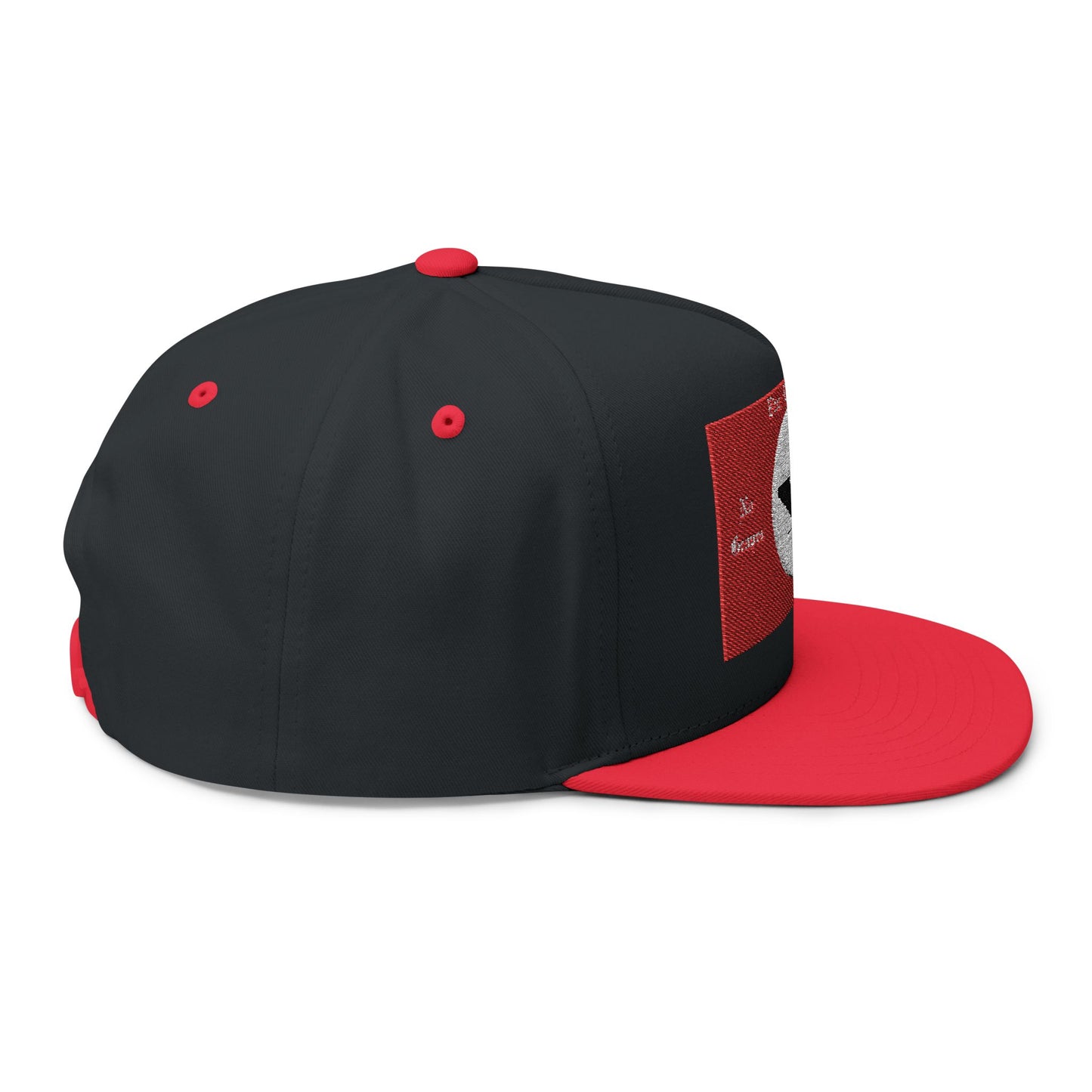 Flat Bill Cap with Embroidered Vintage Flag Design