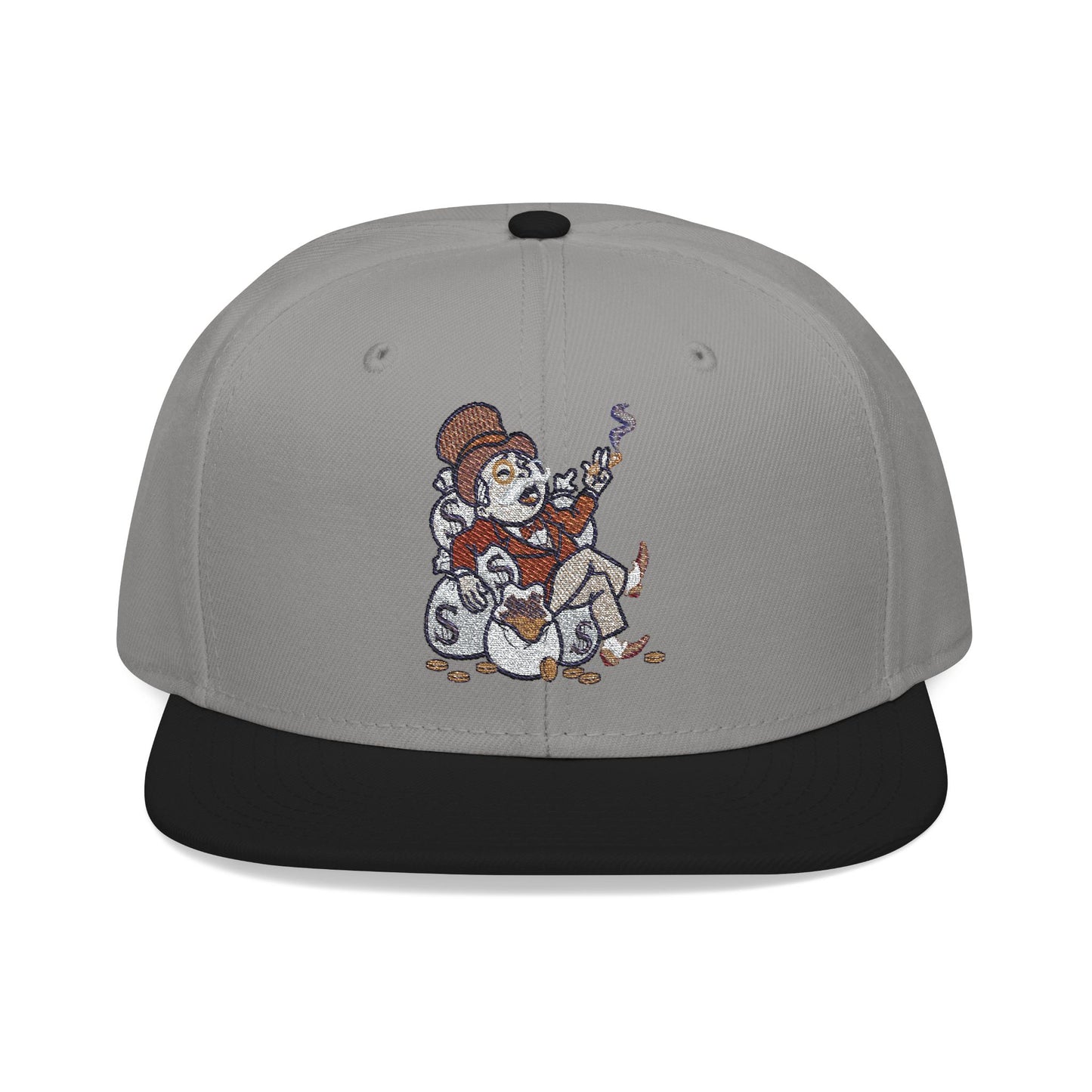 Monopoly Money Embroidered Snapback Hat - Vintage Style with Whimsical Art