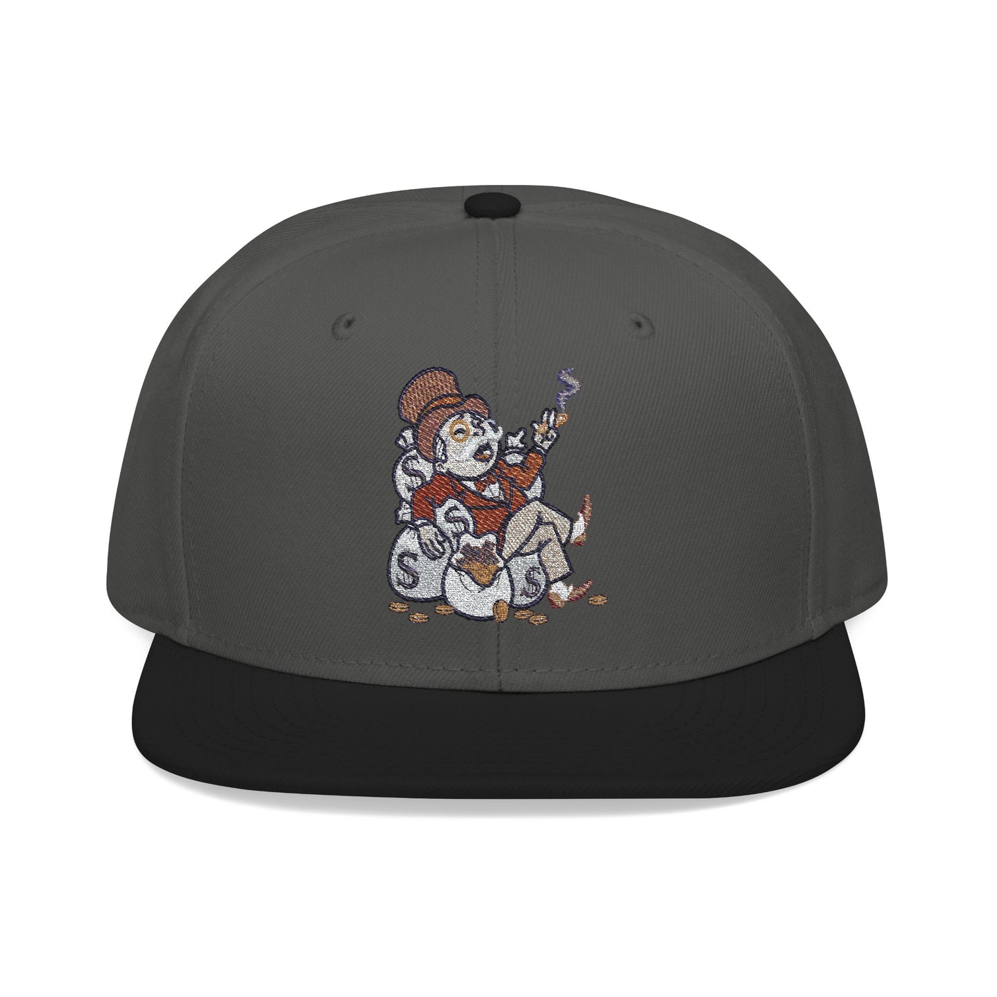 Monopoly Money Embroidered Snapback Hat - Vintage Style with Whimsical Art