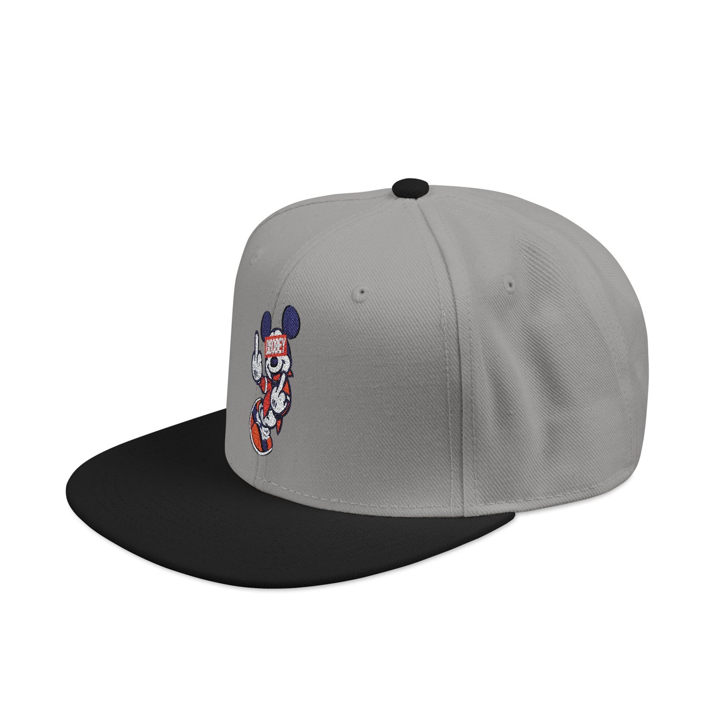 Disobey Mickey Embroidery Snapback Hat