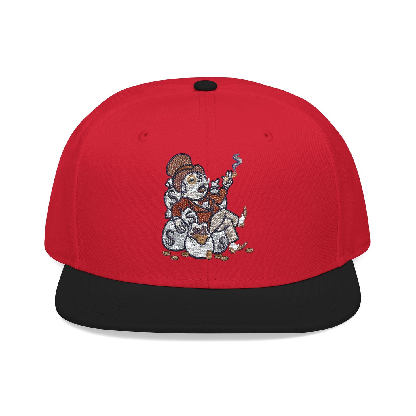 Monopoly Money Embroidered Snapback Hat - Vintage Style with Whimsical Art