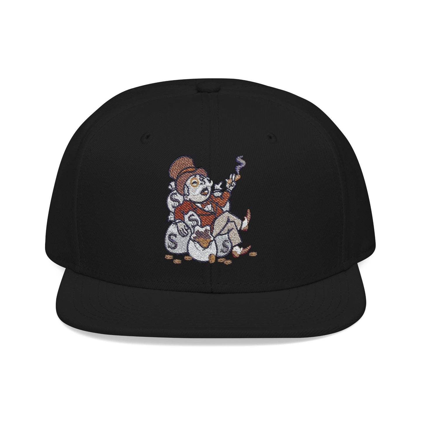 Monopoly Money Embroidered Snapback Hat - Vintage Style with Whimsical Art