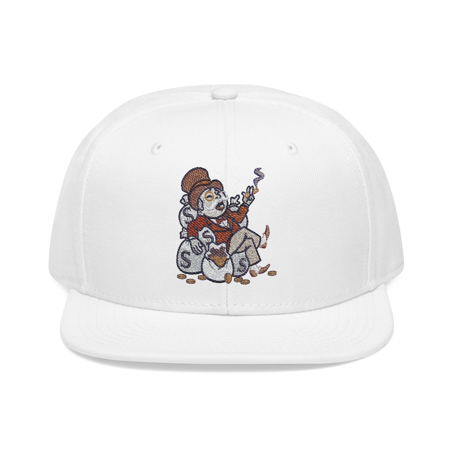 Monopoly Money Embroidered Snapback Hat - Vintage Style with Whimsical Art