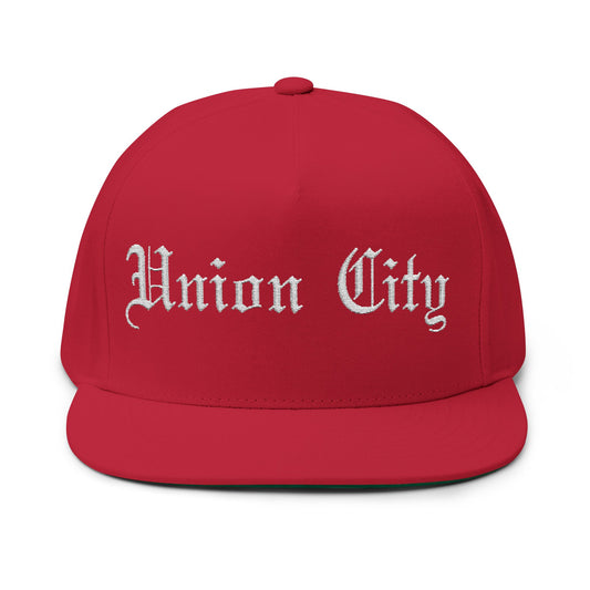 Union City Embroidered Flat Bill Cap - Stylish Streetwear Accessory