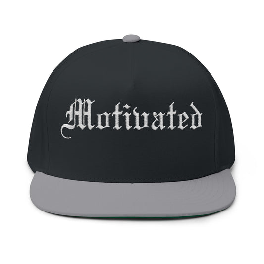 Motivated Flat Bill Cap - Stylish Embroidered Baseball Hat for Inspiration