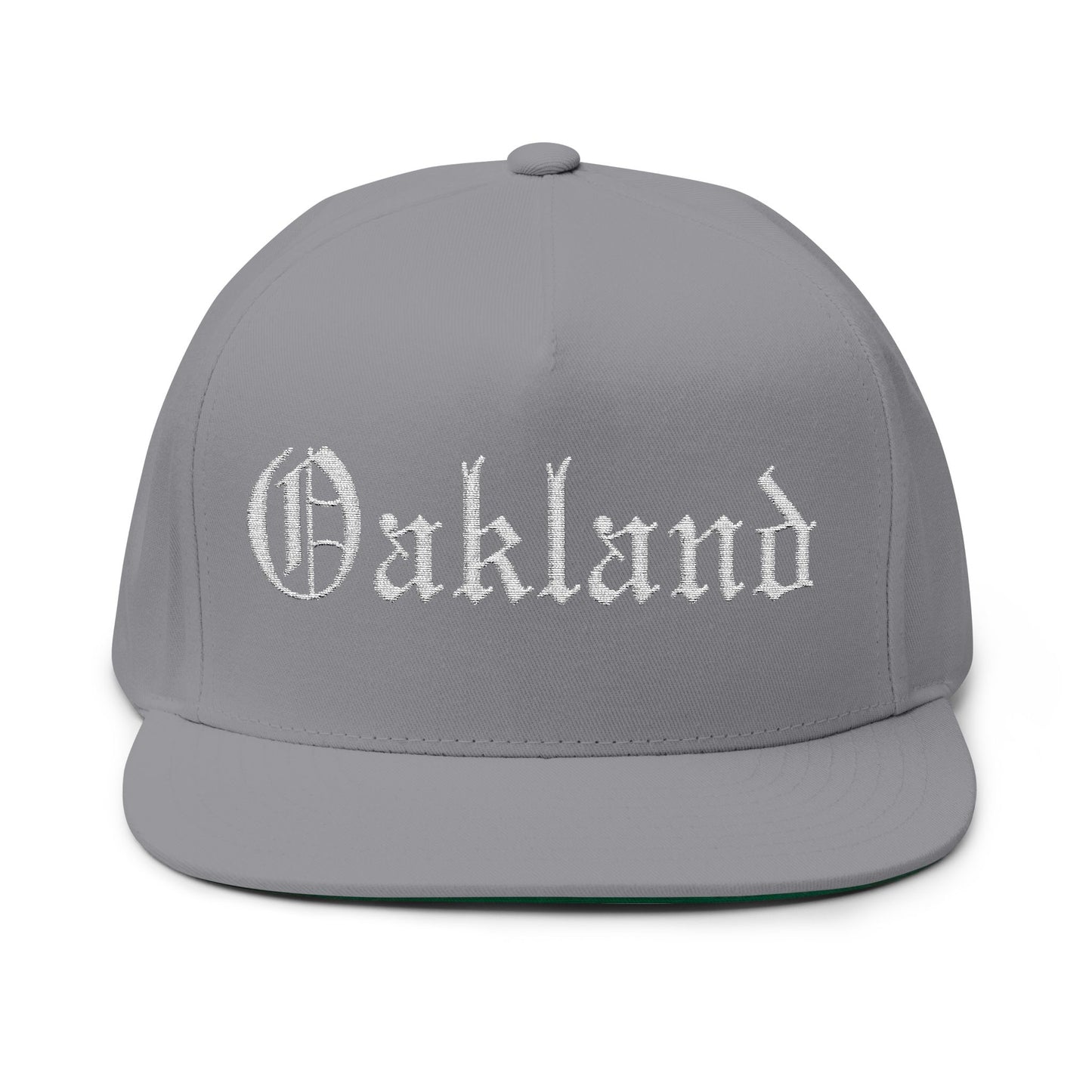 Oakland Embroidered Flat Bill Cap