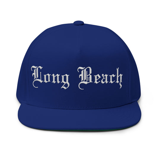 Long Beach Embroidered Flat Bill Cap - Streetwear Hat