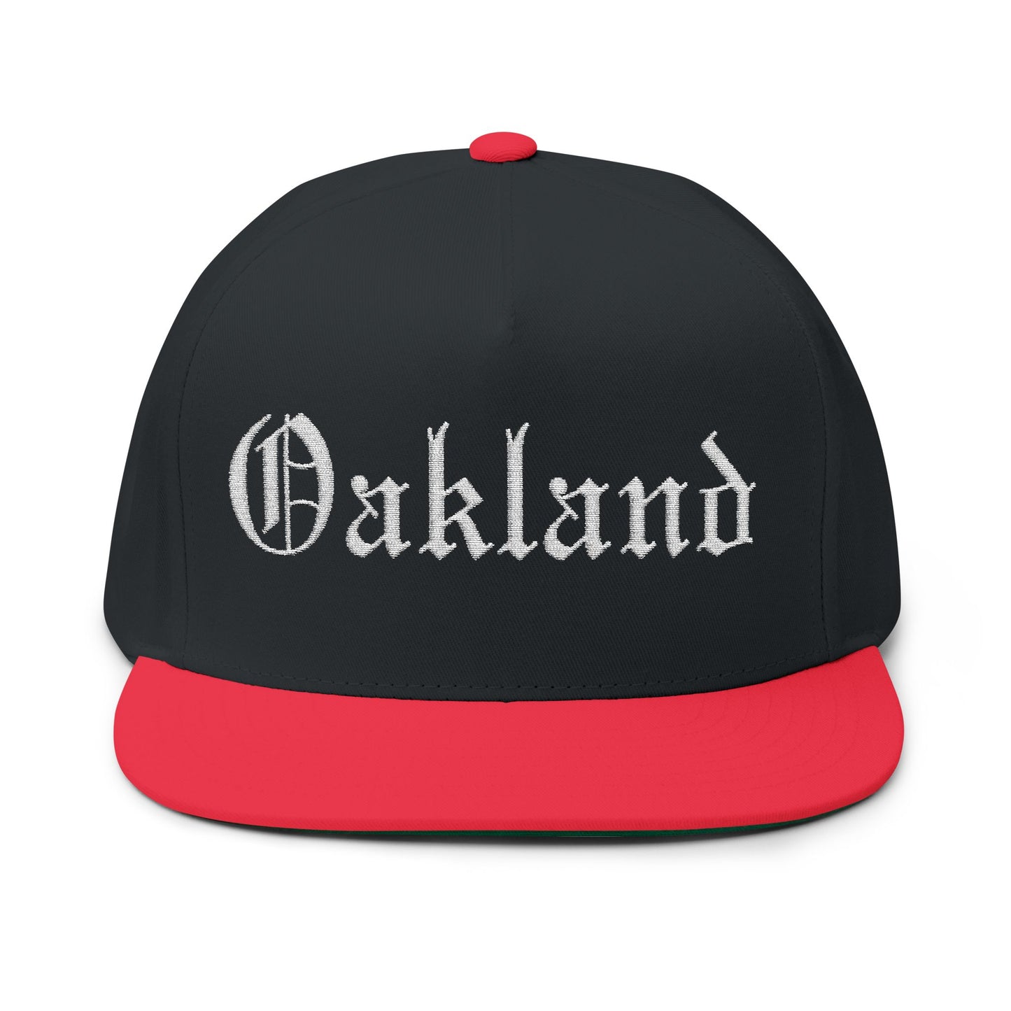 Oakland Embroidered Flat Bill Cap