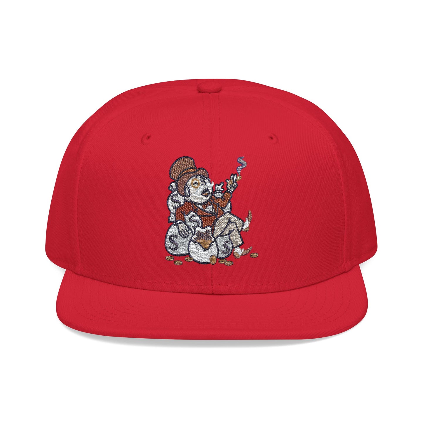 Monopoly Money Embroidered Snapback Hat - Vintage Style with Whimsical Art