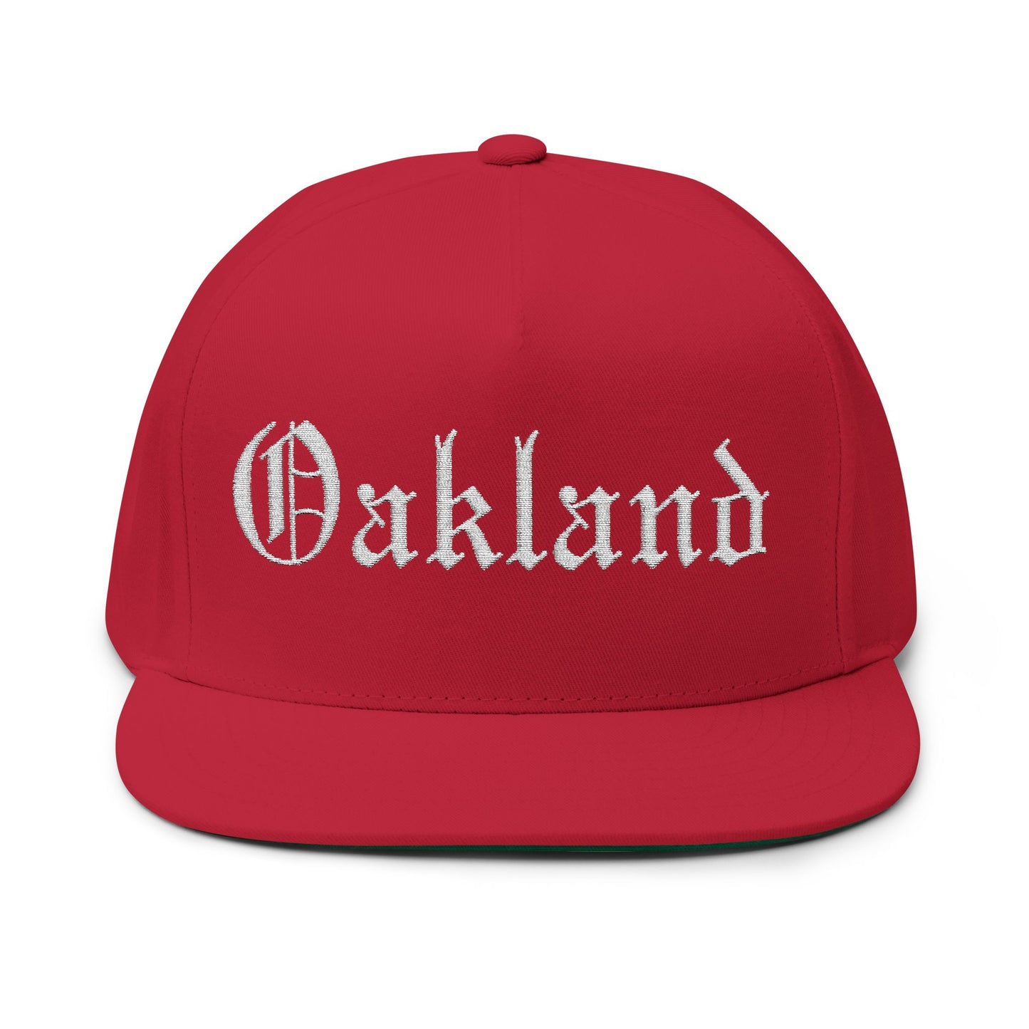 Oakland Embroidered Flat Bill Cap