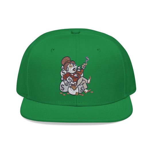 Monopoly Money Embroidered Snapback Hat - Vintage Style with Whimsical Art