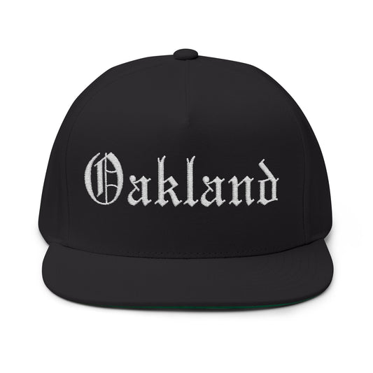 Oakland Embroidered Flat Bill Cap
